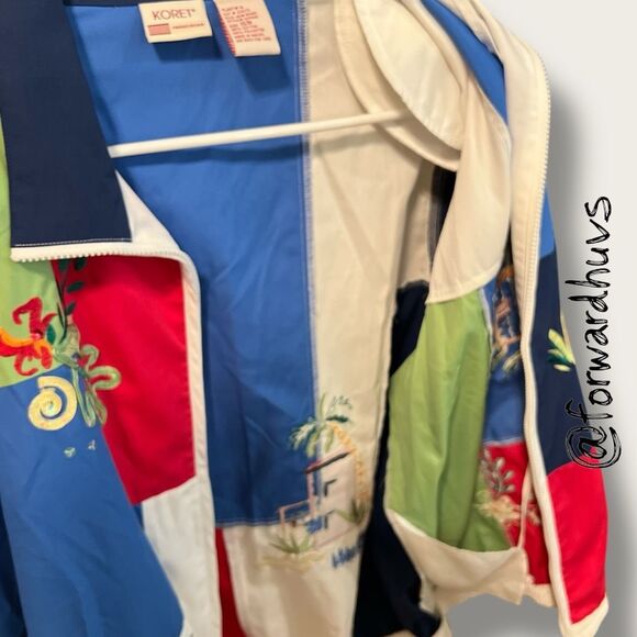 Vintage Koret Patchwork Windbreaker Jacket – Size 16W - Picture 8 of 9